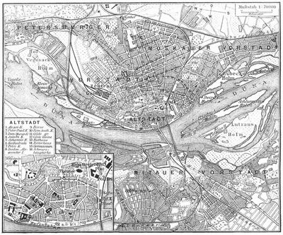 Lageplan von Riga.