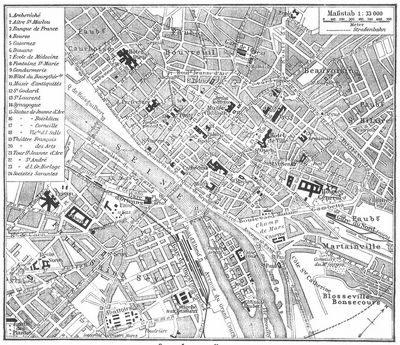 Lageplan von Rouen.