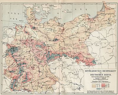 Bevölkerungs-Dichtigkeit im Deutschen Reich.